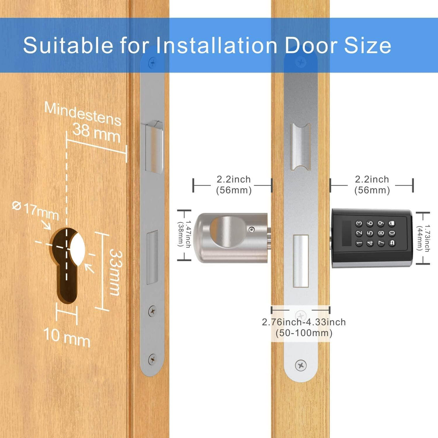 Welock Electronic Smart Door Lock Cylinder with Keypad PCB41 - WELOCK